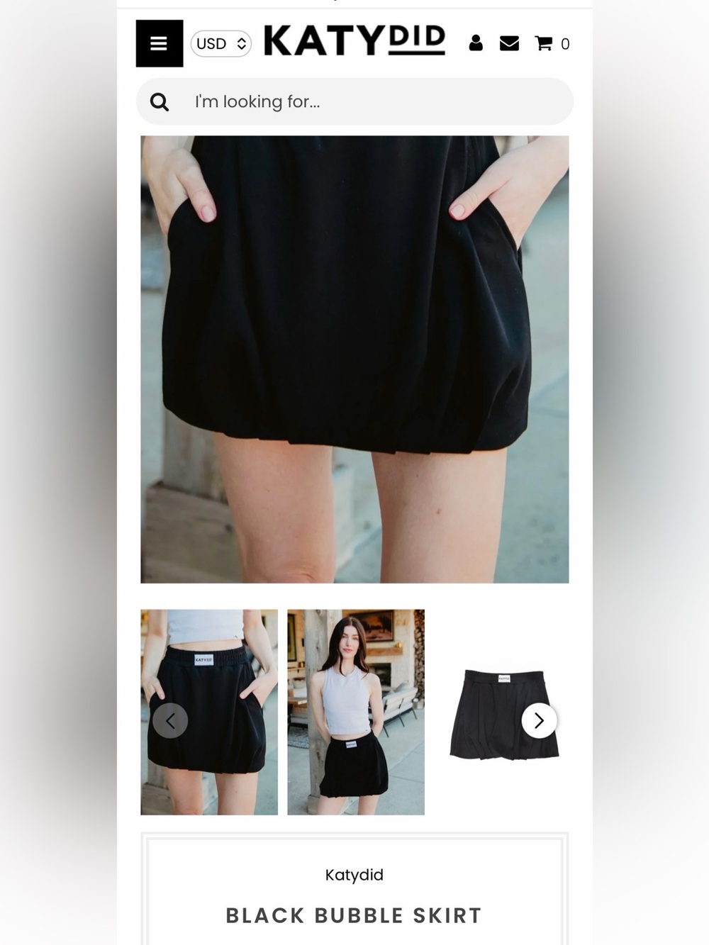 KATYdid black bubble skirt sz S NWOT
